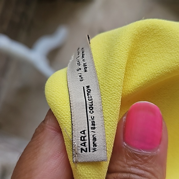 Zara Bright Yellow Ruffle and Rivet Sleeve Dress - Picture 5 of 5